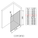 CERANO - Sprchová zástena Walk-in Onyx Top Round Ľ/P - 8 mm - okrúhla vzpera - čierna matná, bronzové sklo - 80x200 CER-689038
