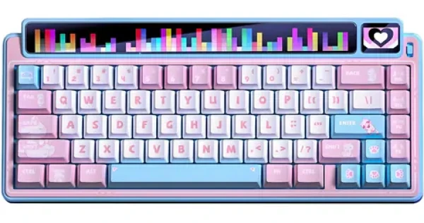 Leobog AMG65 modrá / Herná klávesnica / mechanická / Light Feather Switch / 65% / RGB / bezdrôtová aj drôtová (LEAMG65-B-LF)