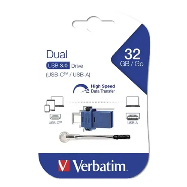 Verbatim Store #39;n#39; Go OTG Dual Drive 32GB čierna / Flash Disk / USB 3.0 / USB-C (49966)