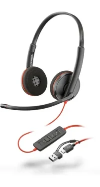 Poly Blackwire 3220 čierna / Náhlavná súprava / mikrofón / dve slúchadlá / USB-C/A (8X2J9A6)