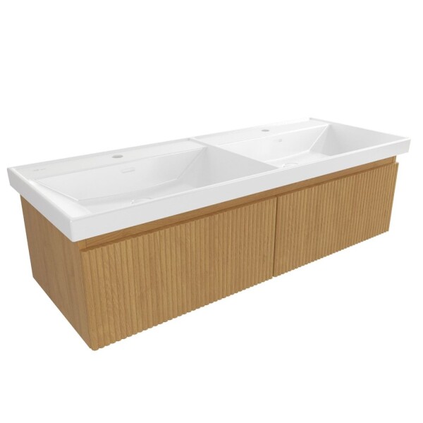 Kúpeľňová skrinka s umývadlom SAT Evolution 118x30x44, 5 cm dub medový mat SATEVO120DMU4 SATEVO120DMU4