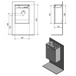 AQUALINE - ZOJA skrinka s umývadlom 40x22 cm, biela 51049A-01