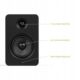 C2G KANTO AUDIO PAIR - PASSIVE SPEAKERS WITH 1" SILK DOME TWEETER AND 5.25" KEVLAR WOOFER - BLACK