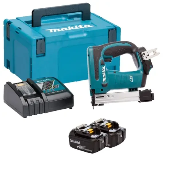 Makita DST221RTJ / Aku Sponkovačka / 18V / 2x5.0Ah / Obsah zásobníka 98ks / Šírka sponky 10mm / Dĺžka sponky 10-22 mm (DST221RTJ)
