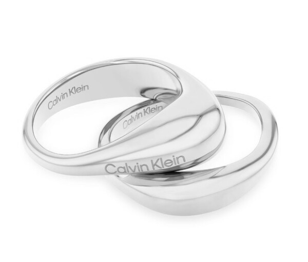 Calvin Klein Štýlová súprava oceľových prsteňov Elongated Drops 35000447 mm