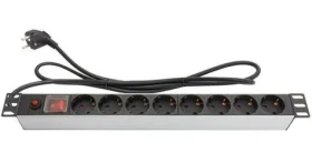 Good Connections 19" PDU čierna / strieborná / PDU / 1U / 8x zásuvka / 16 A / 1,8 m (GC-N0087)