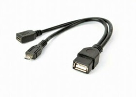 Gembird OTG adaptér Micro USB (M) - USB-A (F) čierna / 1x Micro USB (M) / 1x USB-A (F) / 1x Micro USB (F) (A-OTG-AFBM-04)