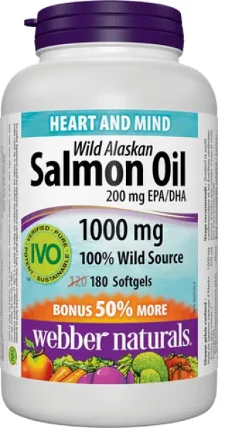 Webber Naturals Omega 3 w Fish Oil Bonus IVO 180 tabs (12005)