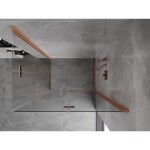 MEXEN/S - Mist-F Duo sprchovací kút skladacie dvere pravá 70 x 85, transparent, meď kartáčovaná 8A6-070L-085P-65-00