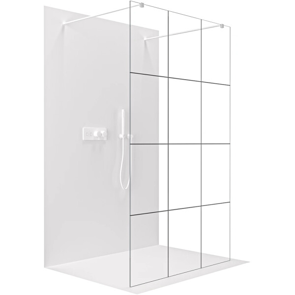 CERANO - Sprchová zástena Walk-in Onyx Duo Ľ/P - 8 mm - hranatá vzpera - biela matná, industriálne sklo - 160x200 CER-8050BD1837
