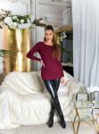 Trendy KouCla High Low ribbed jumper Einheitsgroesse