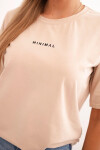 Dámska bavlnená blúzka s potlačou Minimal beige UNI