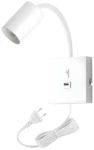 Immax PUNTO biela / Flexibilné nástenné svietidlo / GU10 / 9W / USB / vypínač (08296L)