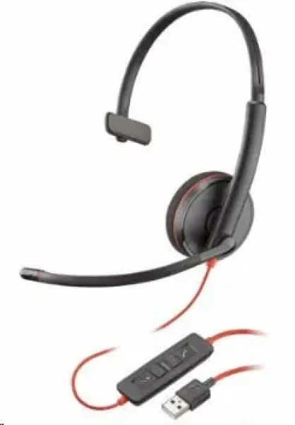 Poly Blackwire C3210 (USB-A) čierna / náhlavná súprava / mikrofón / jedno slúchadlo / USB-A / ovládač (209744-201)