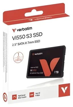 Verbatim Vi550 S3 1 TB / Interný SSD disk / 2,5" / SATA III / čítanie 520 MB/s / zápis 500 MB/s / 3D NAND / MTBF 2 mil. h (49353)