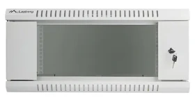 Lanberg WF01-6404-10S sivý / Nástenný rozvádzač 19" / 4U / 600×450 mm / presklené dvere / flat pack (WF01-6404-10S)