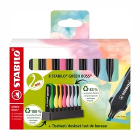 STABILO® GREEN BOSS - 8 ks deskset - 8 rôznych farieb (6070/08-5)