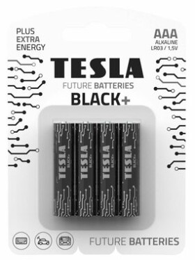 TESLA BLACK+ alkalická batéria AAA 4 ks / LR03 / mikrotužková / blister (14030420)