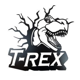Veselá Stena Drevená nástenná dekorácia Dinosaurus T-REX čierny