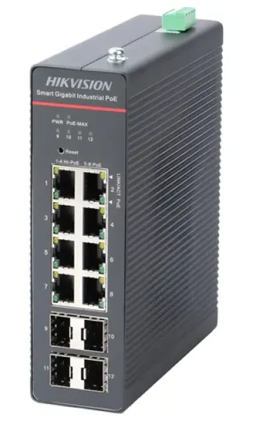 HIKVISION DS-3T1512HP-SI-8P4F / Switch / 8x Gigabit PoE (90W) / 4X Gigabit SFP / 300W / priemyselný (DS-3T1512HP-SI-8P4F)