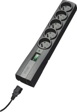 Ever Variant čierna / Predlžovací kábel s prepäťovou ochranou / 5 zásuviek / 2 m (T/LZ09-VAR020/0410)