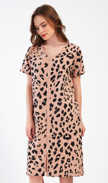 Dámske šaty s krátkym rukávom Leopard Home béžová 3XL