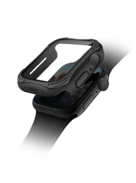 Uniq Torres antimikrobiálne ochranné púzdro s 9H tvrdeným sklom pre Apple Watch 40mm - MIDNIGHT (čierna) (8886463676295)