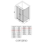 CERANO - Sprchovací kút Antelo L - Ľ/P - 6 mm - čierna matná, transparentné sklo - 88x40 - otočný CER-666511