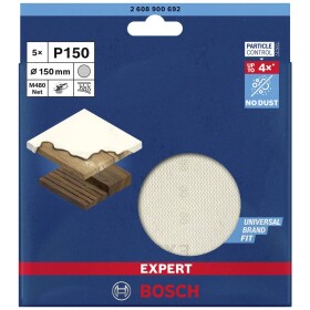 Bosch Accessories EXPERT M480 2608900692 brúsna sieť pre excentrickú brúsku bez otvorov Zrnitosť 150 (Ø) 150 mm 5 ks; 2608900692