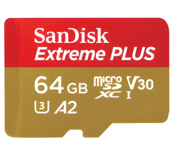 SanDisk Extreme PLUS microSDXC 64GB + adaptér / Pamäťová karta / Class 10 / UHS-I U3 / A2 / V30 (SDSQXBU-064G-GN6MA)