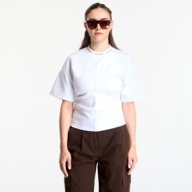 Tričko Calvin Klein Jeans Ss Logo Neck Detail Interlock Top Bright White L