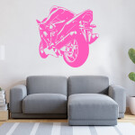 Veselá Stena Samolepka Športová motorka Farba: oranžová, Veľkosť: 80 x 78 cm
