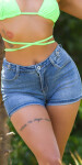 Sexy Basic Highwaist Jeans Shorts denimblue 38