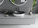 MEXEN - Viki umývadlo na dosku 48 x 35, čierna mat/strieborná vzor 21054873