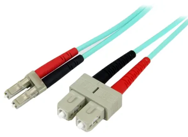 StarTech A50FBLCSC2 tyrkysová / Optický patch kábel / LC-SC / Multimode OM3 / Duplex / 2 m (A50FBLCSC2)
