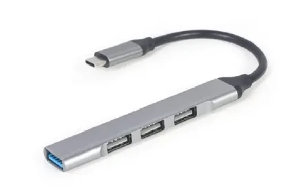 Gembird UHB-CM-U3P1U2P3-03 / USB Type-C húb 4-portový USB 3.1 (Gen 1) / strieborná (UHB-CM-U3P1U2P3-03)