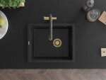 MEXEN/S MEXEN/S - Pedro granitový drez 1-miska 560 x 460 mm, čierna, sifón zlatá 6508561000-77-G