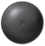 SAPHO - TURF betónové umývadlo na dosku vrátane výpuste, priemer 44cm, čierny granit AR436
