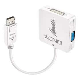 Lindy DisplayPort adaptér HDMI + DVI + VGA čierna / Adaptér / DisplayPort na HDMI, DVI, VGA / 4K30Hz (HDMI) (41028)