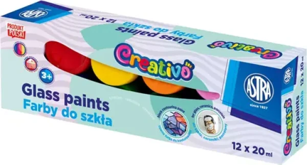 ASTRA CREATIVO Farby na sklo 12x20ml (5901137208121)