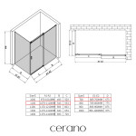 CERANO - Sprchovací kút Santoro - pravá - 6 mm - chróm, mliečne sklo - 110x70 - posuvný CER-665815