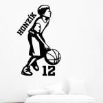 Veselá Stena Samolepka Malý basketbalista Farba: bílá, Veľkosť: 40 x 25 cm