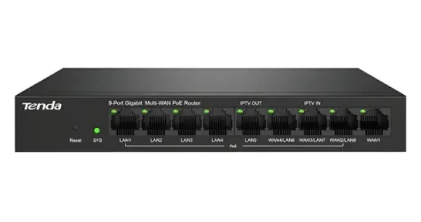 Tenda G0-8G-PoE / Router / MultiWAN / 9x Gigabit Port / 8x PoE+ výstup / VPN (75011979)
