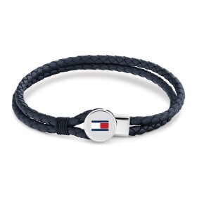Tommy Hilfiger Moderný kožený náramok v modrej farbe 2790656