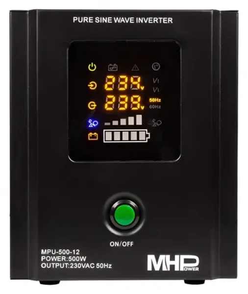 Carspa MHPower MPU-500-12 / Napäťový menič / UPS / 500 W / čistý sínus / 12V (MPU-500-12)