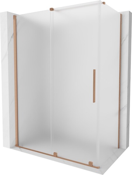 MEXEN/S - Velár sprchovací kút, posuvné dvere 140 x 85, dekor, meď kartáčovaná 871-140-085-31-65