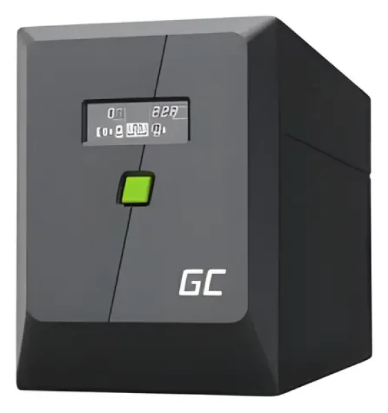 Green Cell 1500VA / Záložný zdroj / 1050W / Line-Interactive / 2x 12V/9Ah / 2x Schuko + 3x IEC (UPSLP1050)