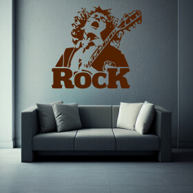 Veselá Stena Samolepka Angus Young AC/DC Farba: hnedá, Veľkosť: 80 x 74 cm