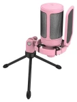 FIFINE A6V ružová / Stolný mikrofón / Kardioidné / RGB podsvietenie / USB-C / statív (A6VP)