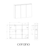 CERANO - Kúpeľňová zrkadlová skrinka s LED osvetlením Avia - dub medový - 95x70x16,5 CER-661912